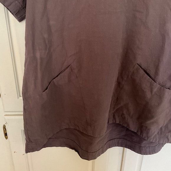 Tunic XL Hi-Low Brown short sleeve scoop neckline - Picture 4 of 4